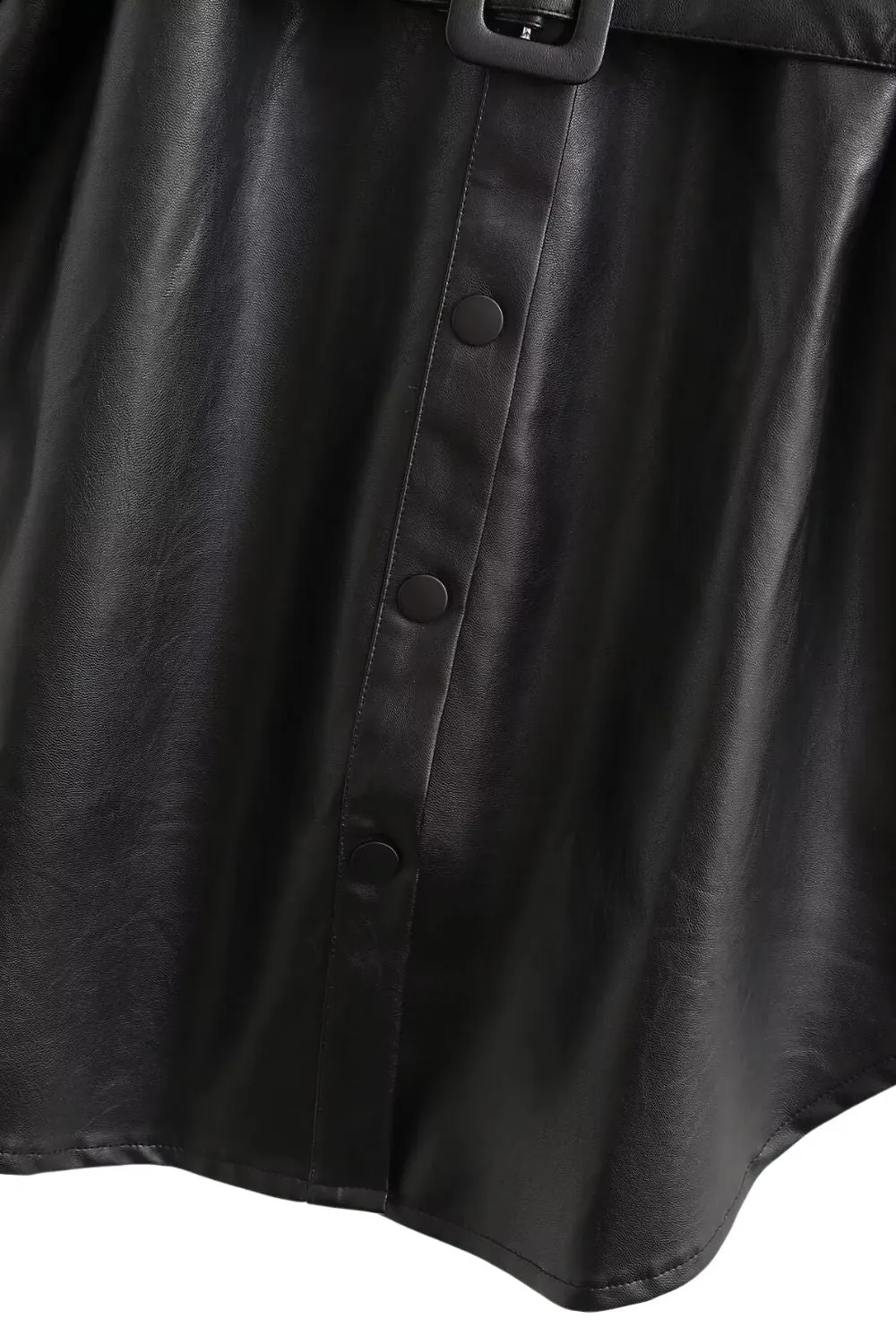 'Nevaeh' Tie-Waist Slim Leather Jacket